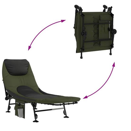 Prolenta Premium - Chaise longue pliante/transat Thirja Vert 196 X 75 X 32-100 cm - P87211V - Image 5