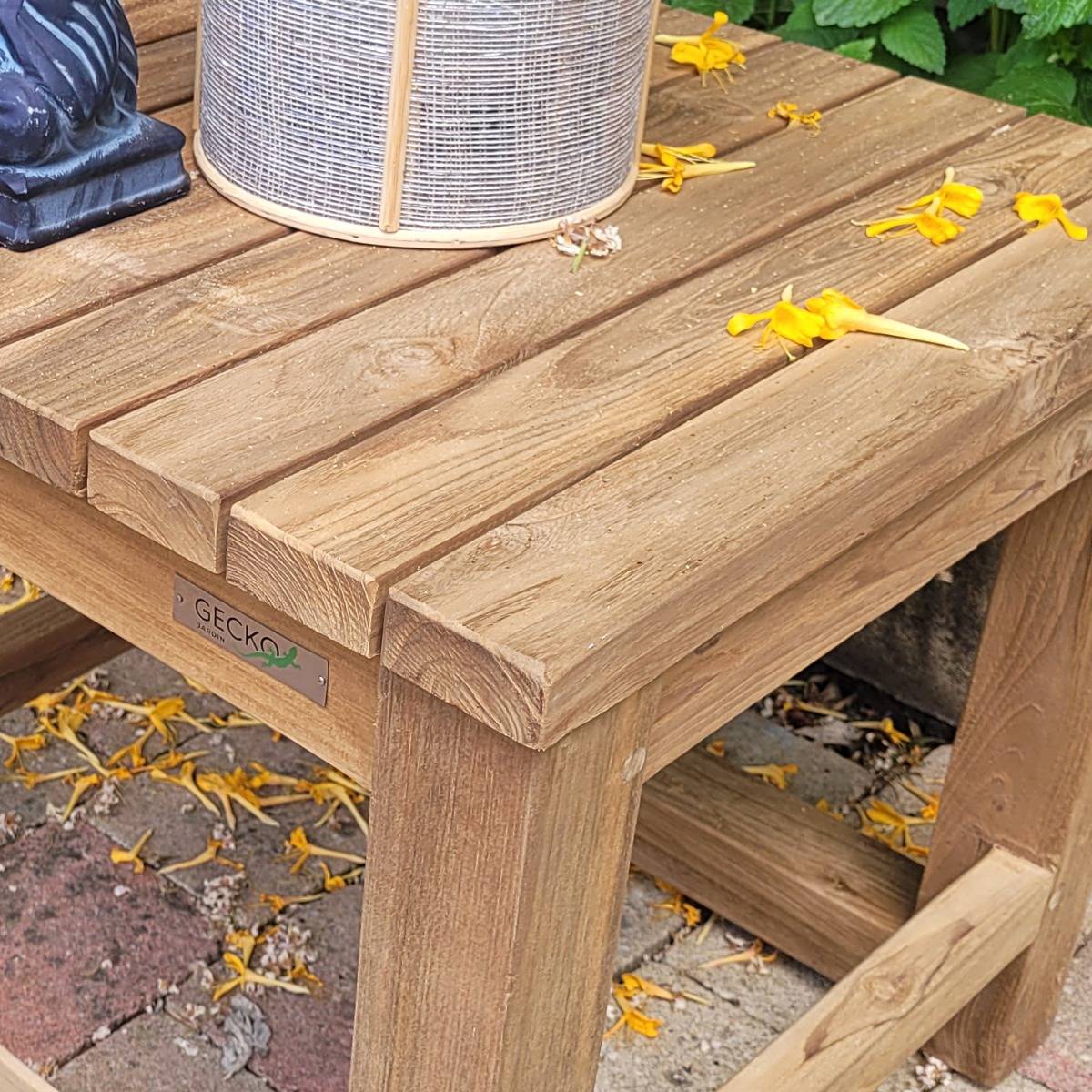 Tabouret en teck recyclé Toscagne - Gecko Jardin - Image 4