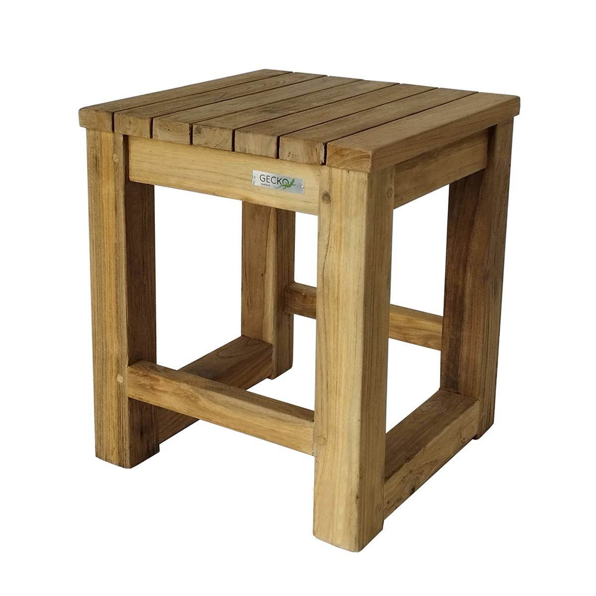 Tabouret en teck recyclé Toscagne - Gecko Jardin - Image 2