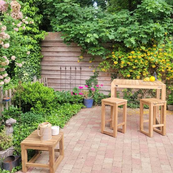 Tabouret en teck recyclé Toscagne - Gecko Jardin - Image 6