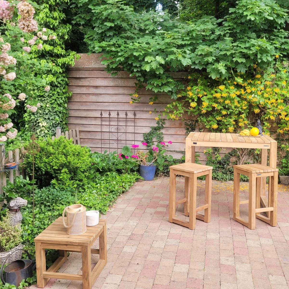 Tabouret en teck recyclé Toscagne - Gecko Jardin - Image 6
