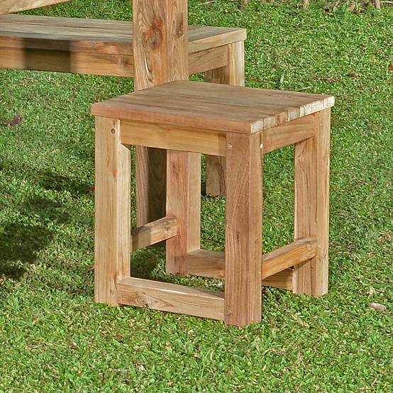 Tabouret en teck recyclé Toscagne - Gecko Jardin - Image 3