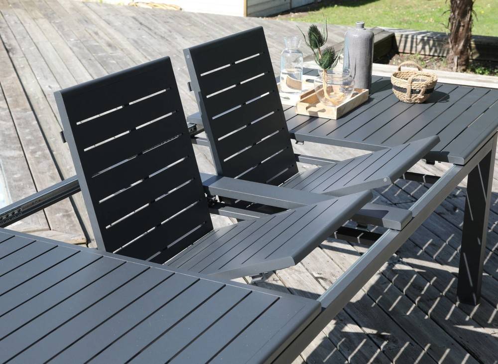 Proloisirs - Table de jardin rectangulaire extensible Genes - graphite 220/270/320 cm - Image 6