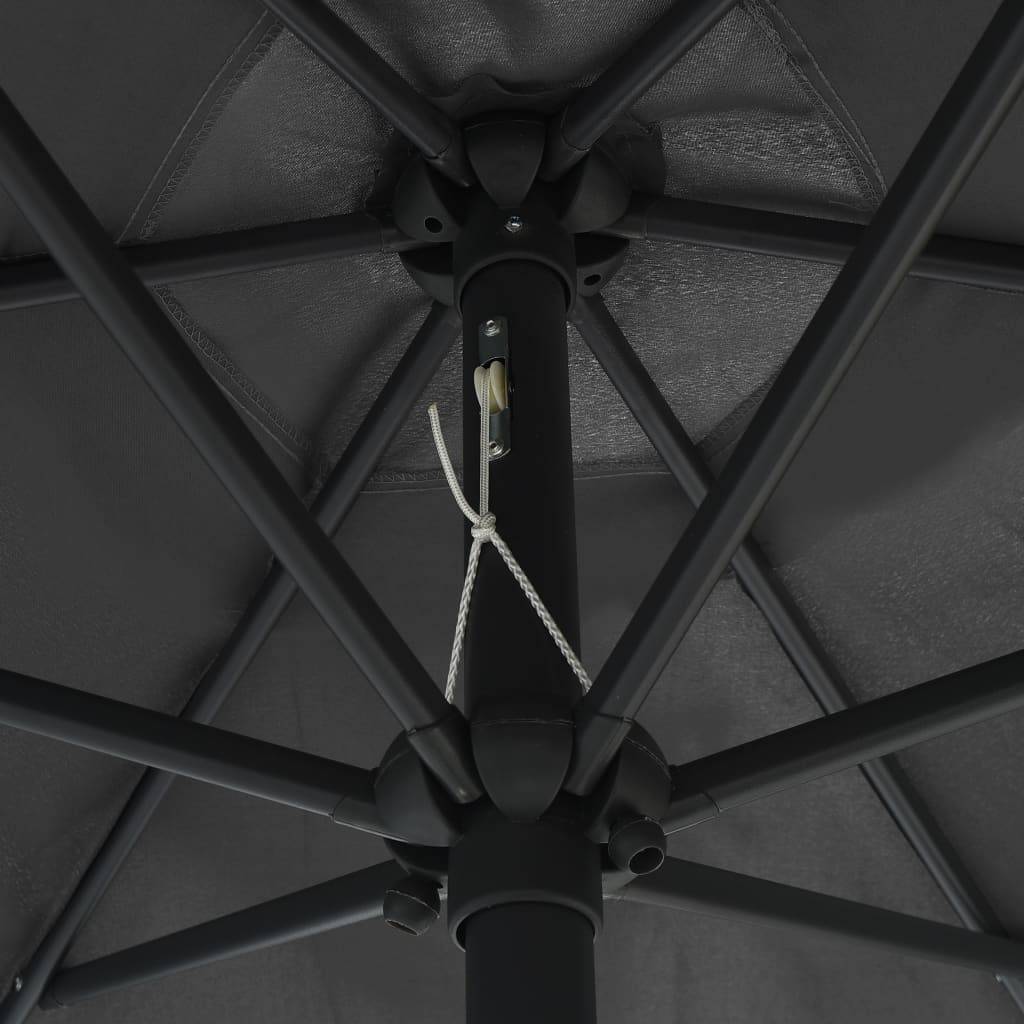 Helloshop26 - Parasol d'extérieur et mât en aluminium 270 x 246 cm anthracite - Imagen 5