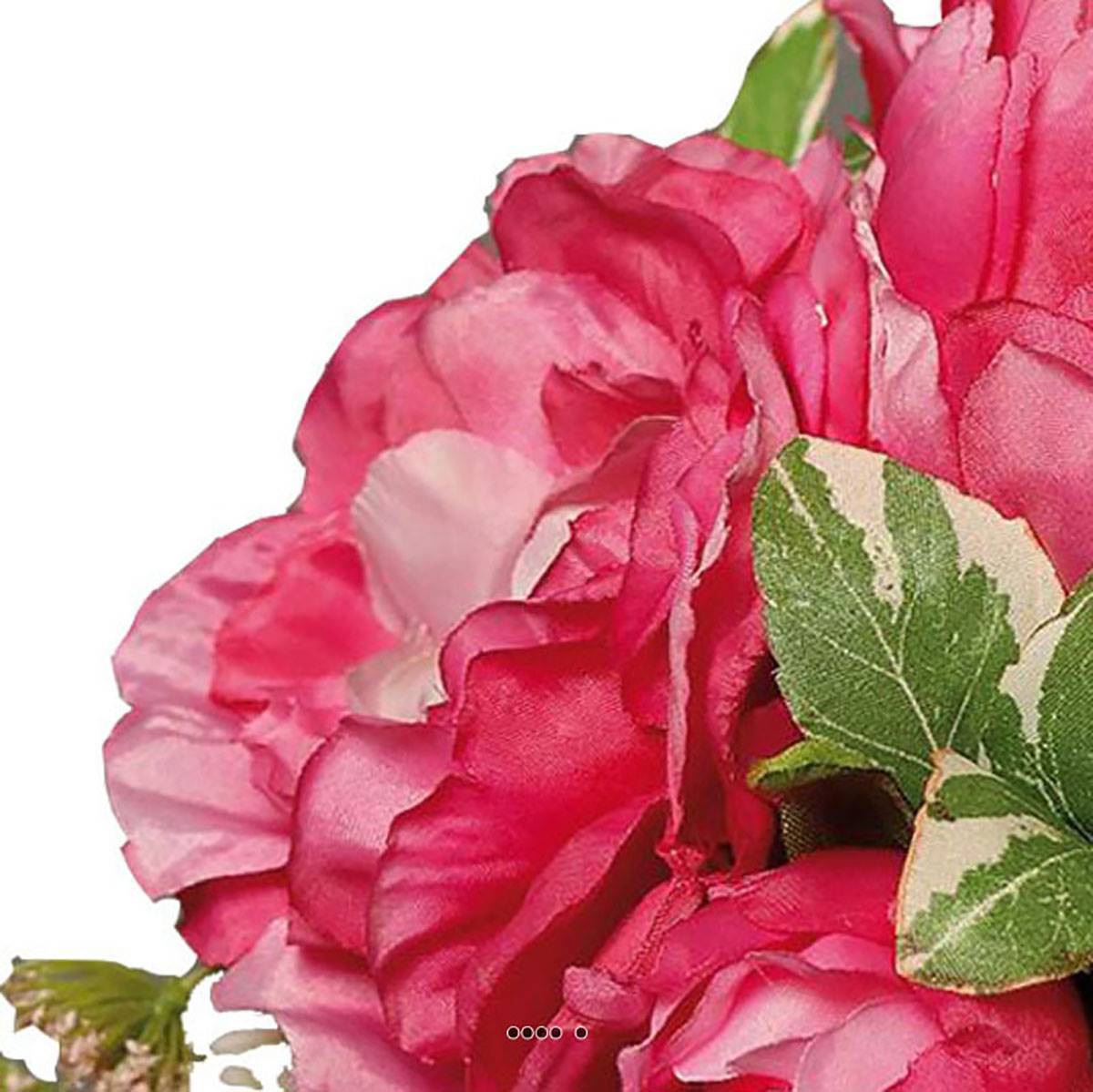 Artificielles - Bouquet de Pivoines et Carottes sauvages artificielles 7 fleurs H 20 cm Rose fushia - couleur: Rose fushia 730 - Imagen 3