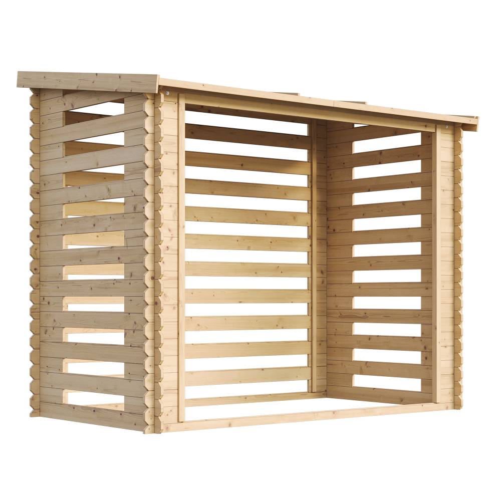 Timbela - Abri à bûches -l146xL232xH199 cm / 2.63 m² - Abri De Stockage Du Bois et range bûches extérieur - 19 mm d’épaisseur - Timbela M202 - Image 2