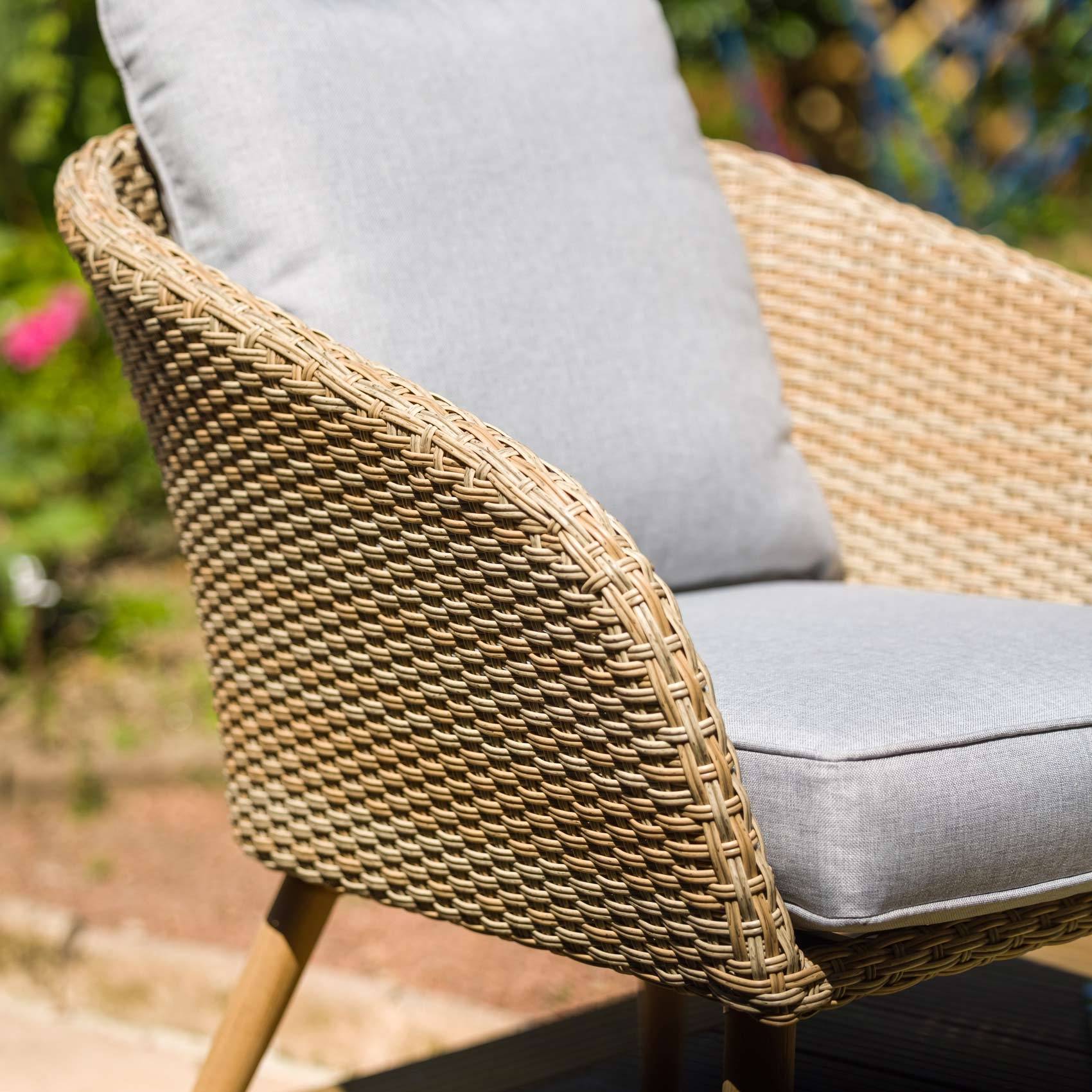 Salon détente pour 4 ou 5 personnes en résine tressée - JARDILINE - Métal/Résine - Beige - Imagen 3