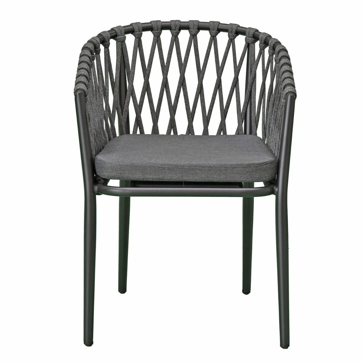 Fauteuil en aluminium anthracite et corde gris foncé, Lula - Gecko Jardin - Imagen 4