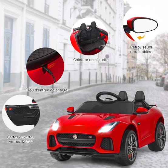 Voiture Électrique 12V Jaguar F-type SVR pour Enfants 3-8 Ans - COSTWAY - 2 Portes Verrouillables - Noir Voiture Électrique 12V Jaguar F-type SVR pour Enfants 3-8 Ans - COSTWAY - 2 Portes Verrouillables - Noir