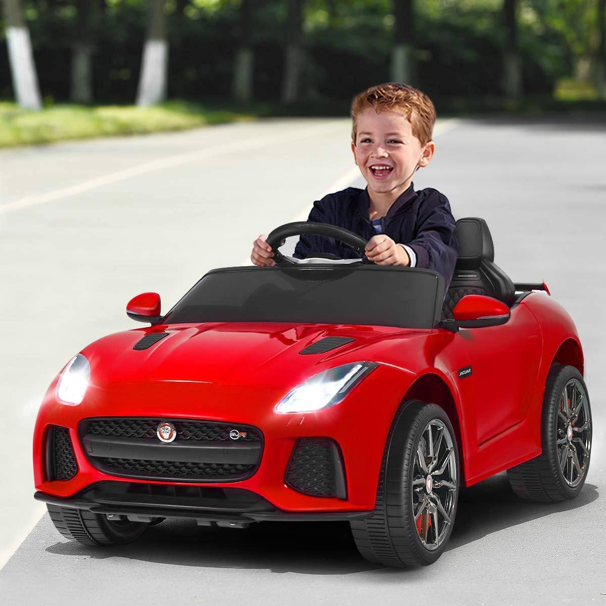 Voiture Électrique Jaguar 12V Enfant – Télécommande 2.4G, Suspension, Roues Antichocs, Dès 3 Ans (Rose)