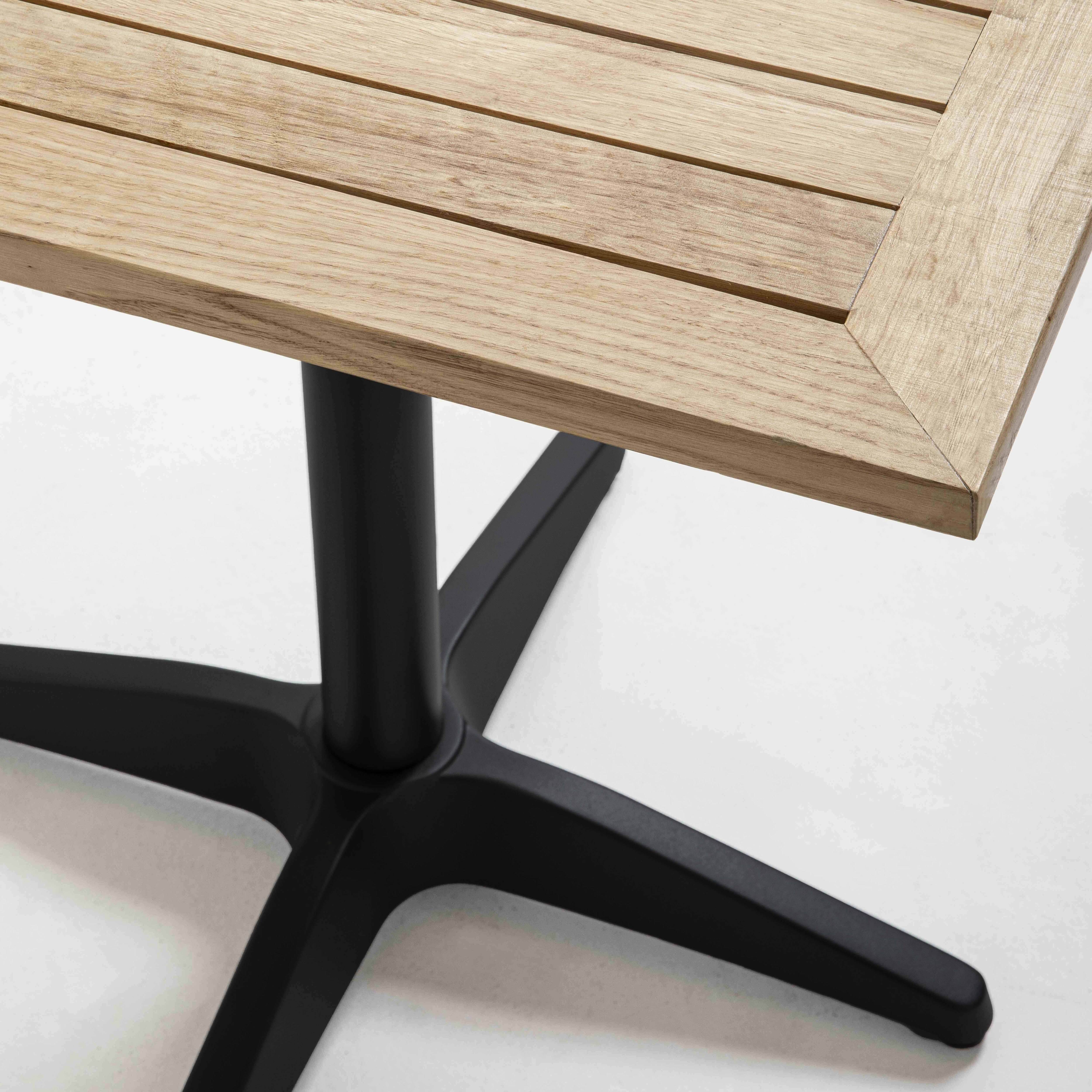 Oviala - Ensemble brasserie table alumium et bois et 2 chaises en métal Times square - Oviala - Imagen 5