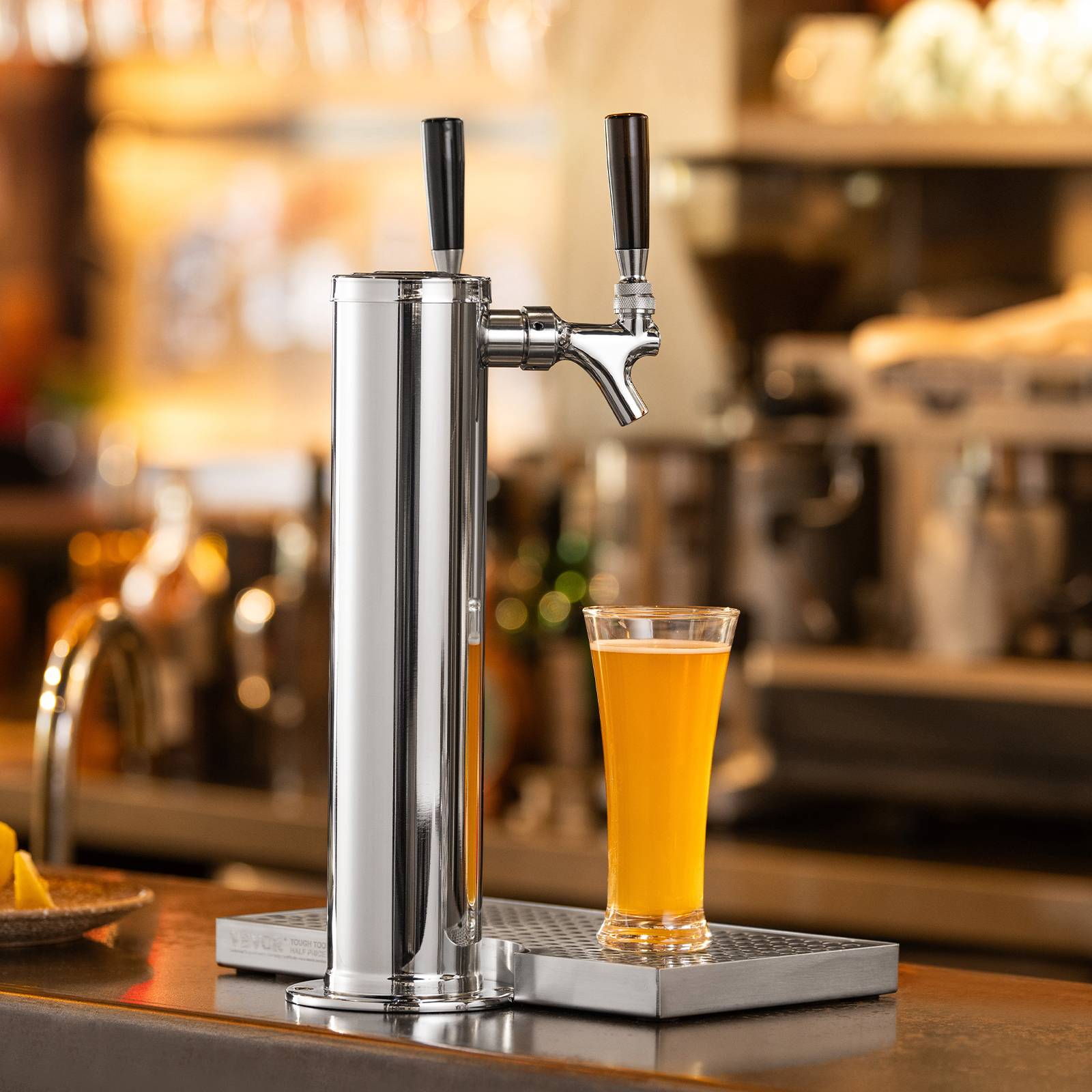 VEVOR Kit colonne bière double robinet, inox, régulateur double jauge. Coupleur système A, bar. - Image 8