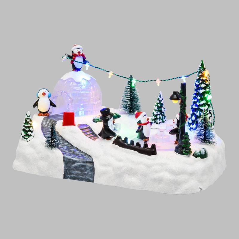 Lotti - Village de Noël Lumineux Polaire avec Igloo et Pingouins en Rotation 28xH16cm avec Musique Lotti - Imagen 6