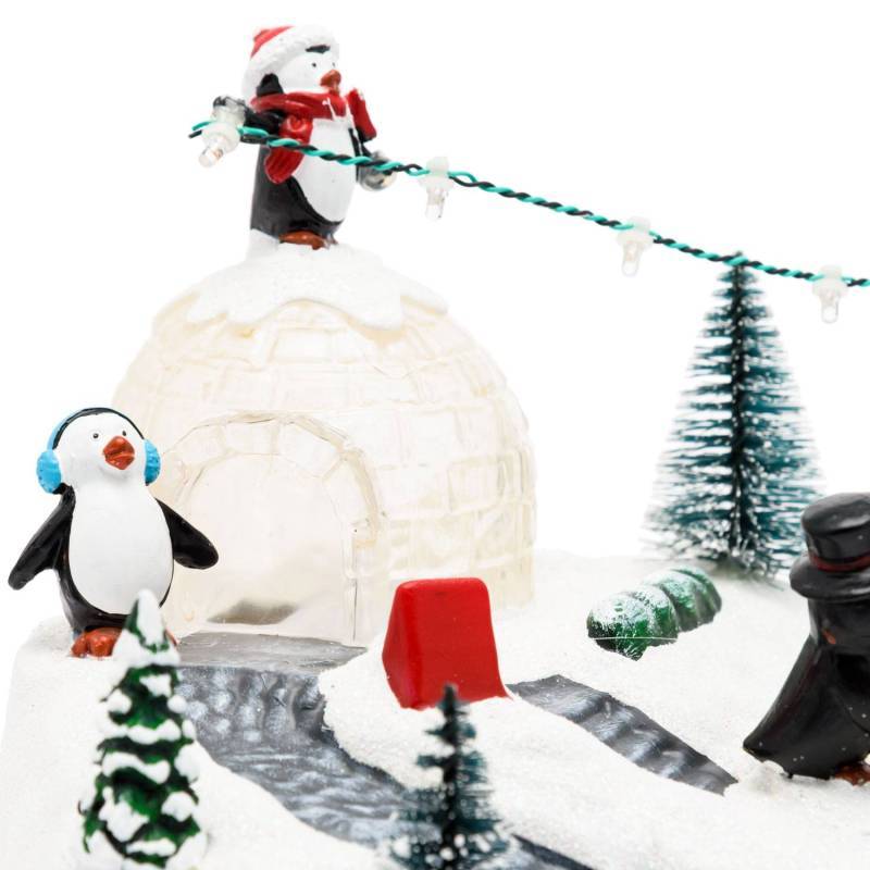Lotti - Village de Noël Lumineux Polaire avec Igloo et Pingouins en Rotation 28xH16cm avec Musique Lotti - Imagen 2