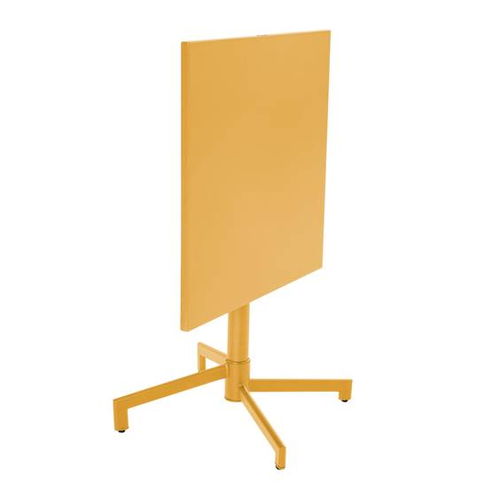 Oviala - Table de jardin carrée bistrot avec plateau rabattable 70 cm jaune Palavas - Oviala - Image 5