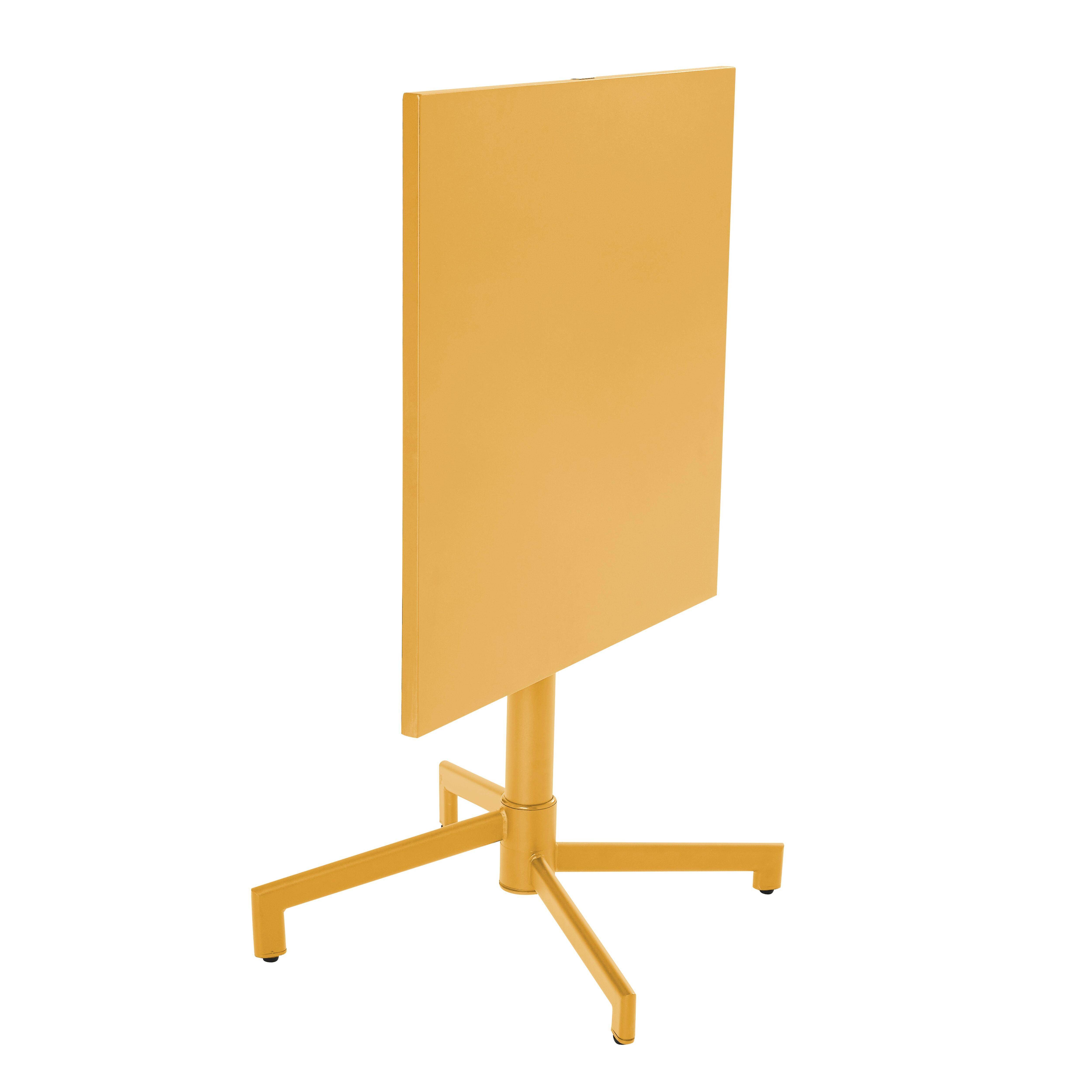 Oviala - Table de jardin carrée bistrot avec plateau rabattable 70 cm jaune Palavas - Oviala - Image 5