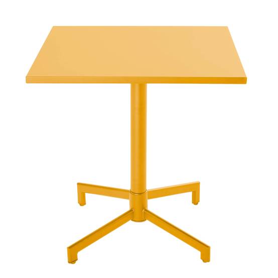 Oviala - Table de jardin carrée bistrot avec plateau rabattable 70 cm jaune Palavas - Oviala - Image 4