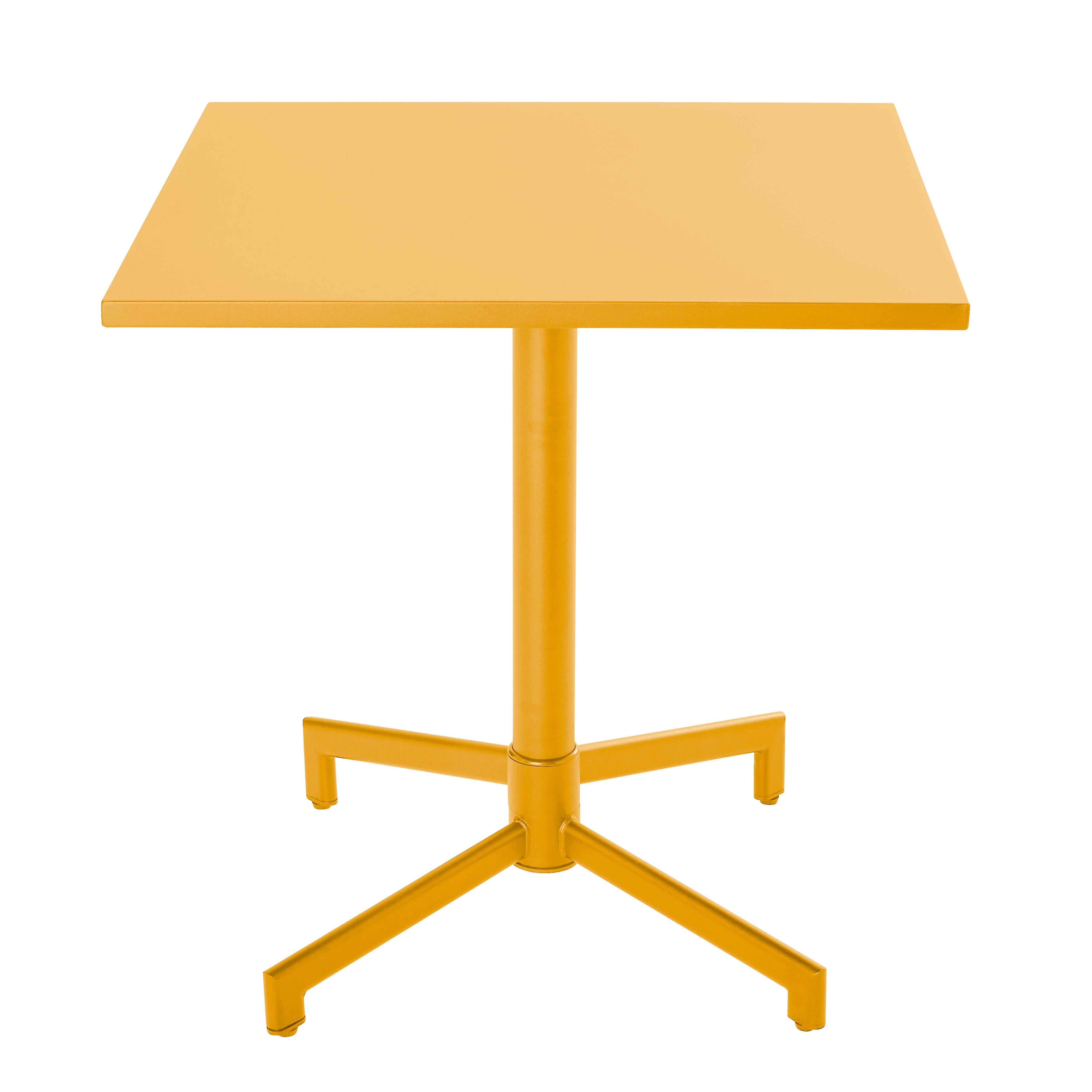 Oviala - Table de jardin carrée bistrot avec plateau rabattable 70 cm jaune Palavas - Oviala - Image 4