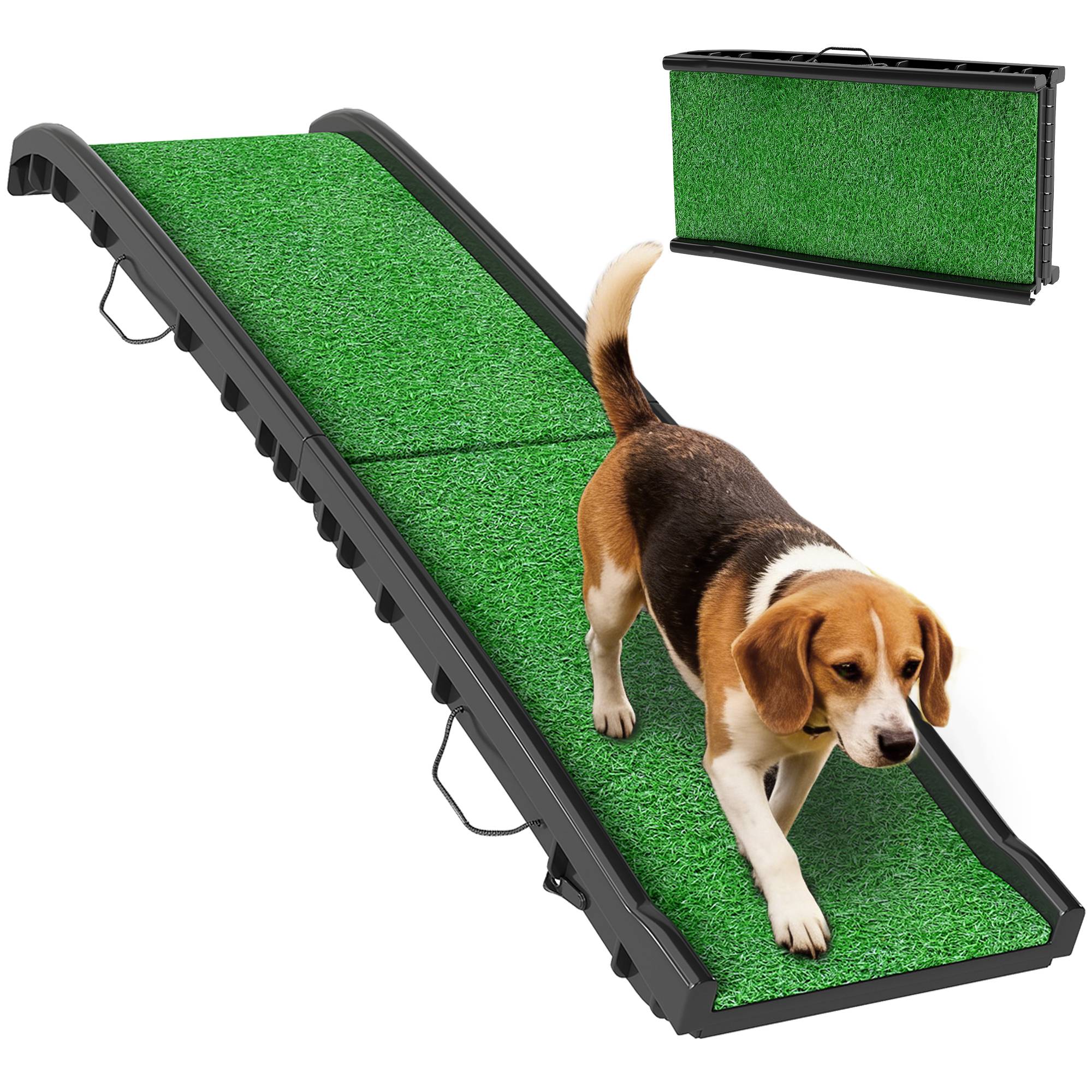Rampe chien pliable, antidérapante, aide coffre, animaux jusqu'à 90 kg, 155x38,5x15,5cm, noir - Image 1