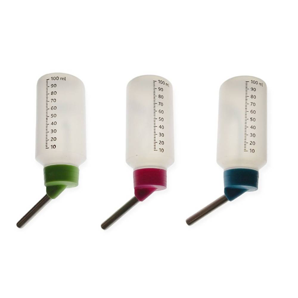 Animallparadise - 3 biberons, 100 ml en plastique pour Hamsters, gerbilles coloris aléatoires