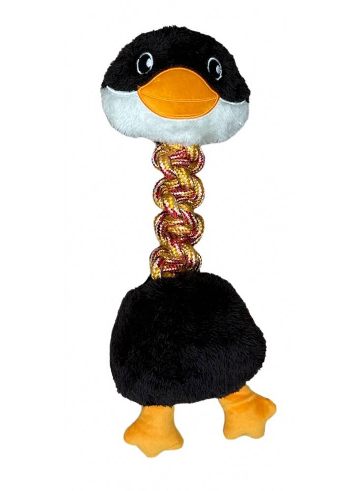 Jouet peluche et corde canard Noir - Mon Ami Luki