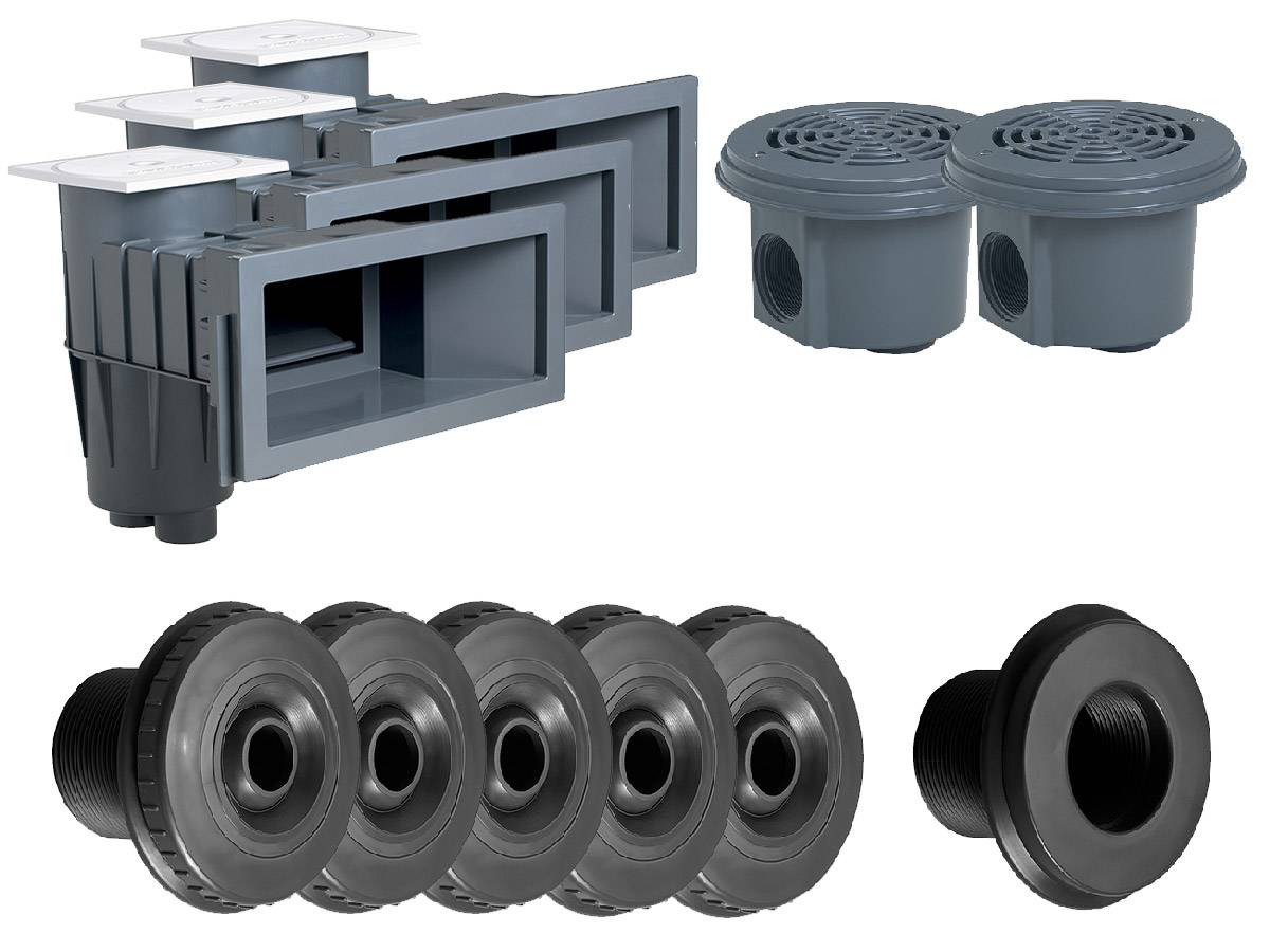Hayward - Kit pièces à sceller Gris Foncé pour piscine 12 x 6 m - Hayward
