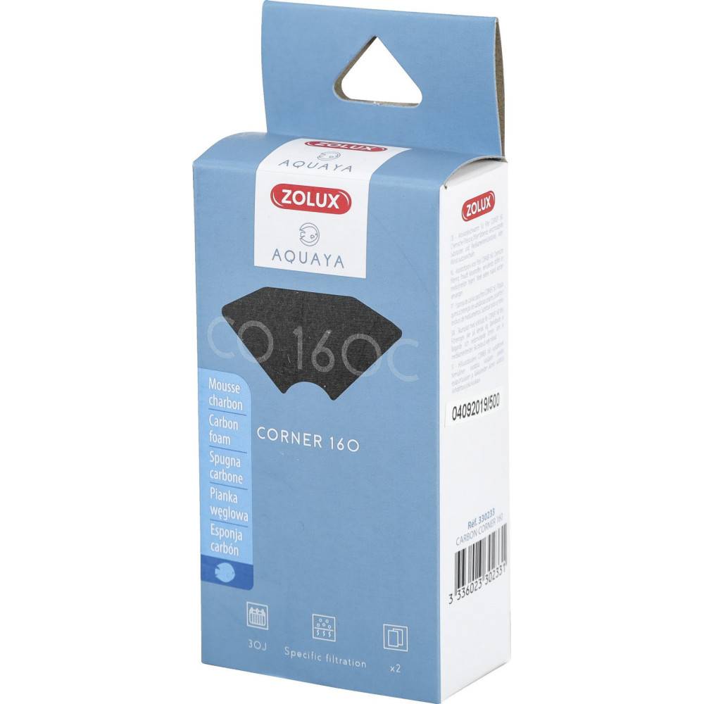 Zolux - Filtre pour pompe corner 160, filtre CO 160 C mousse charbon x 2. pour aquarium. - Imagen 2