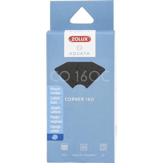 Zolux - Filtre pour pompe corner 160, filtre CO 160 C mousse charbon x 2. pour aquarium. - Image 1