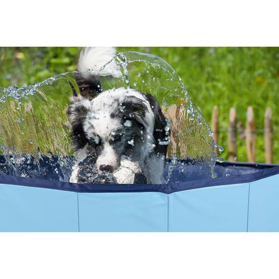 Piscine pour Chien PVC Ø 80 x 30 Cm Sol Antidérapant Jeu d'eau pour Animaux KZ GARDEN - Imagen 3