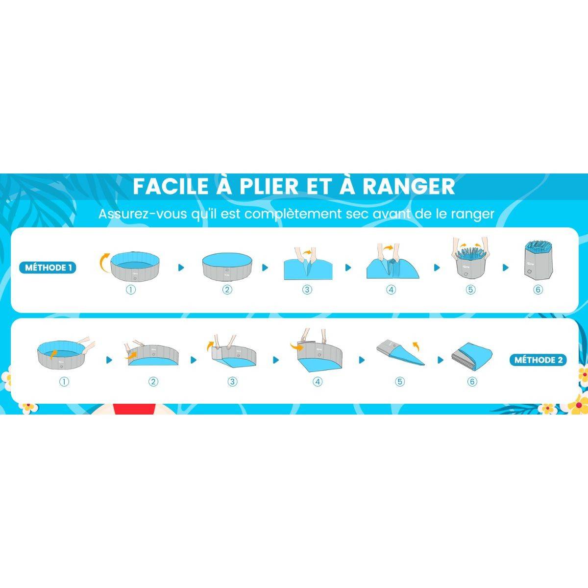 Piscine pour Chien PVC Ø 80 x 30 Cm Sol Antidérapant Jeu d'eau pour Animaux KZ GARDEN - Imagen 8