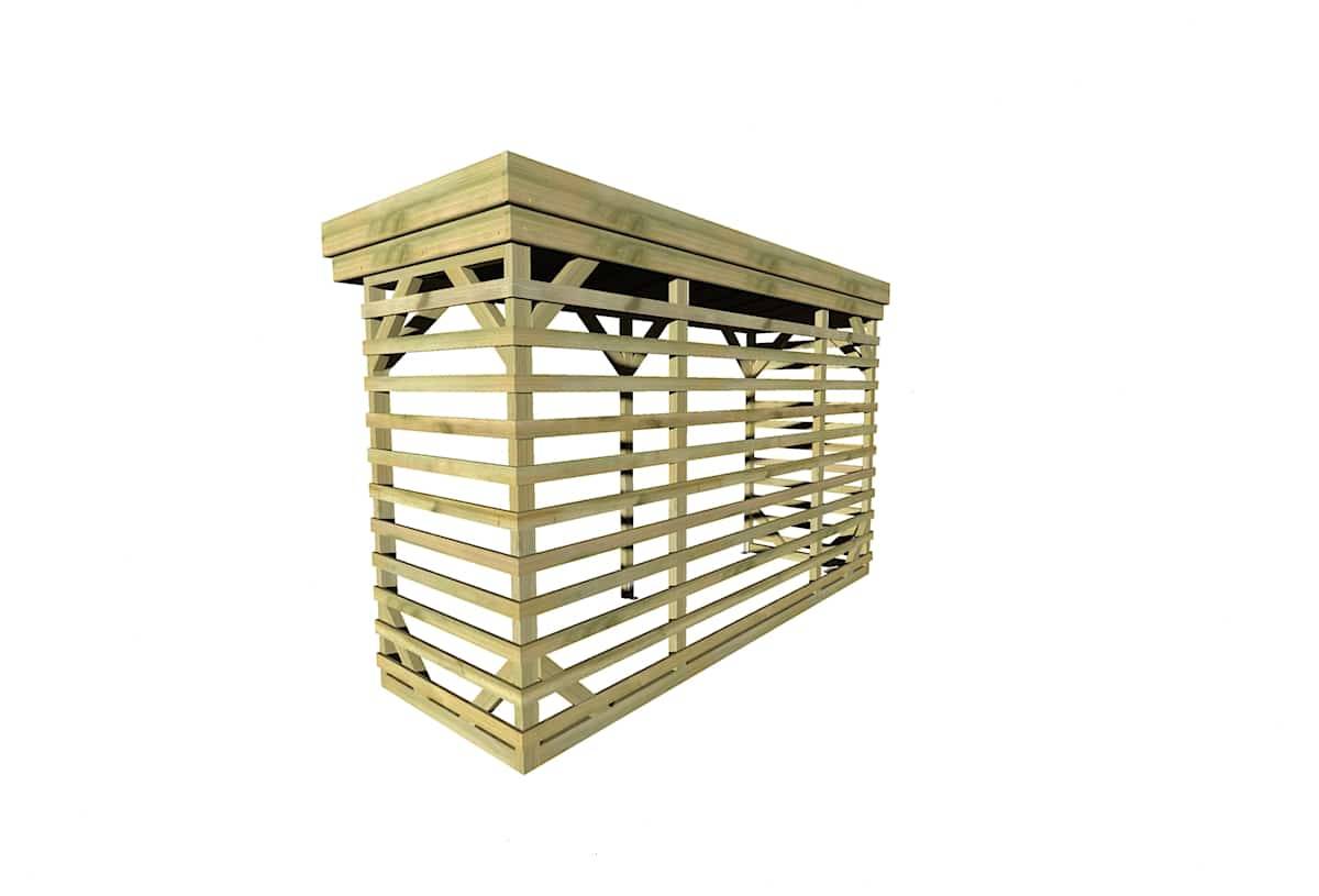 Sans Marque - ABRI Bûches en Bois - 4,1m2 - 3,15x1,31m - Pin Sylvestre traité Autoclave - Surface Int : 2,8m2 / 4 stères / Abri Français - Imagen 4