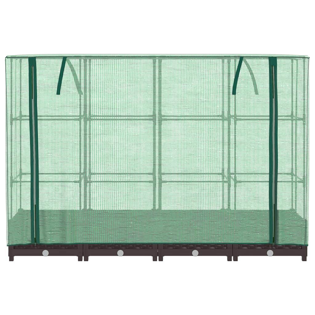 ComfortXL - Carré potager surélevé avec serre aspect rotin pour balcon jardin Brun 160x40cm – ComfortXL Outdoor Living - Image 4
