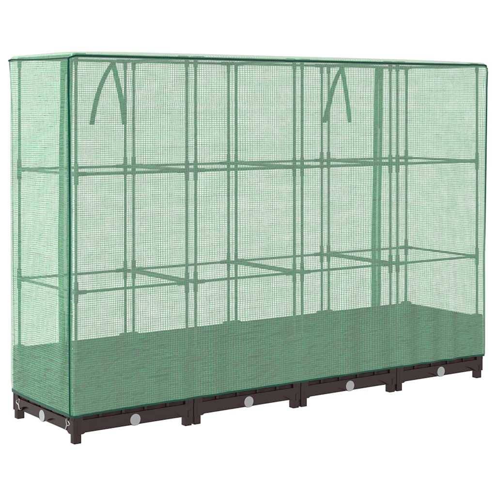 ComfortXL - Carré potager surélevé avec serre aspect rotin pour balcon jardin Brun 160x40cm – ComfortXL Outdoor Living - Image 6