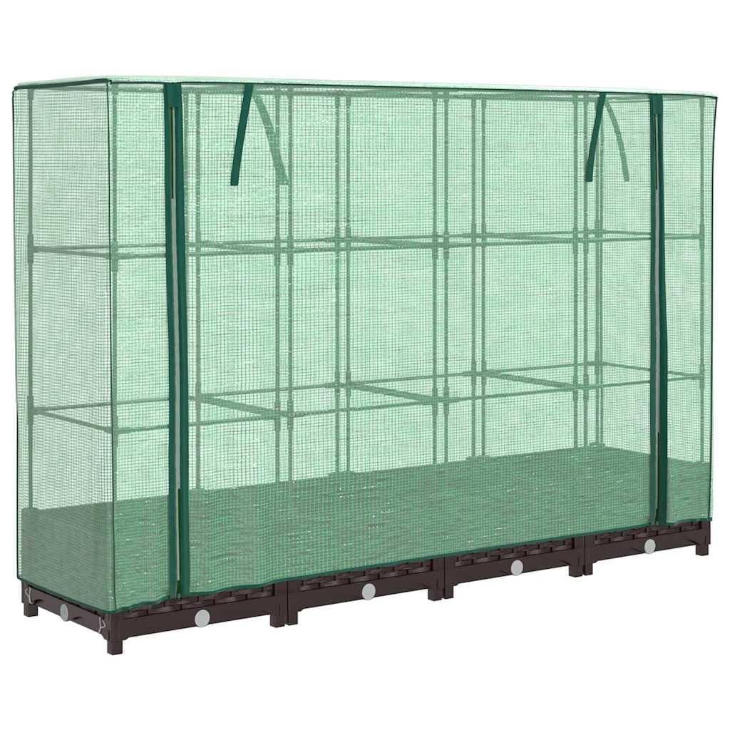 ComfortXL - Carré potager surélevé avec serre aspect rotin pour balcon jardin Brun 160x40cm – ComfortXL Outdoor Living - Image 2