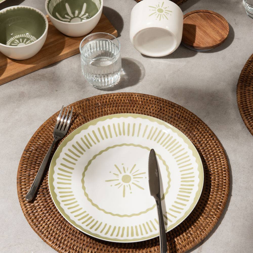 Assiette plate Tamara verte 27 cm (lot de 6) - Image 4