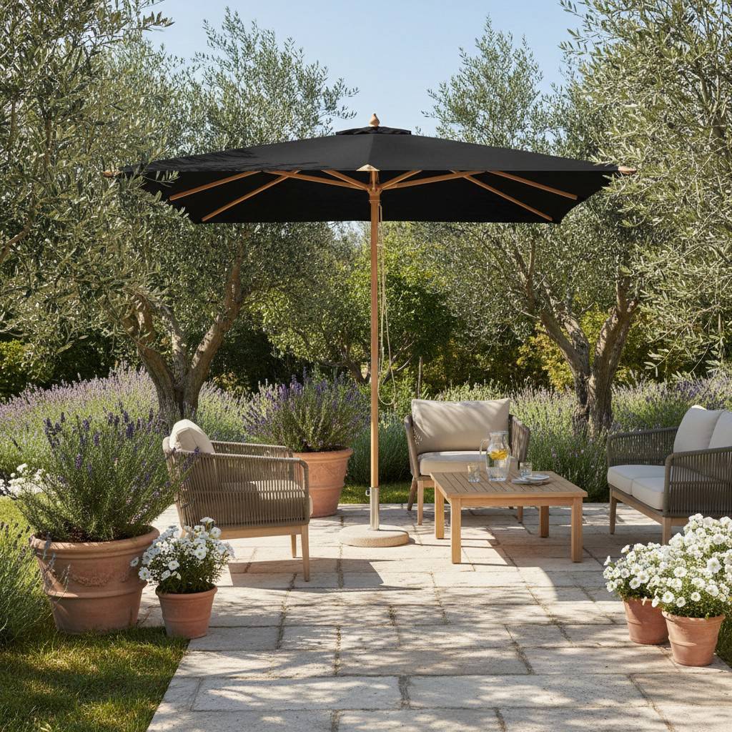 Parasol droit noir 3x3 m Pegasia - Gecko Jardin - Imagen 7