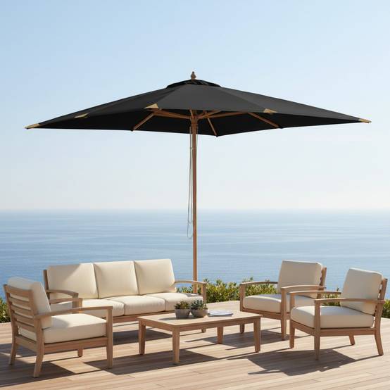 Parasol droit noir 3x3 m Pegasia - Gecko Jardin - Imagen 6