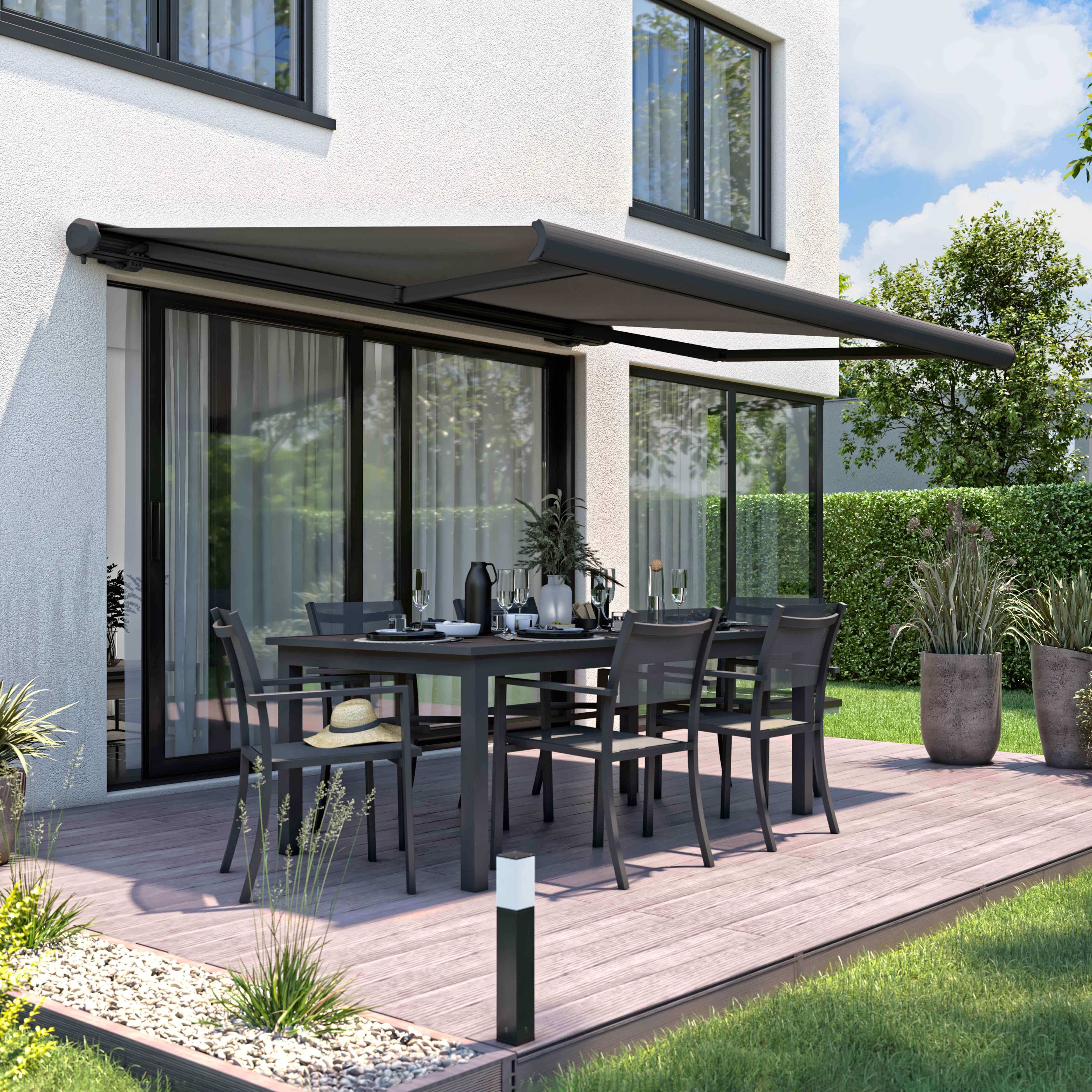 Oviala - Store banne coffre integral 2.95x2.5m aluminium gris Caleta - Oviala - Imagen 2