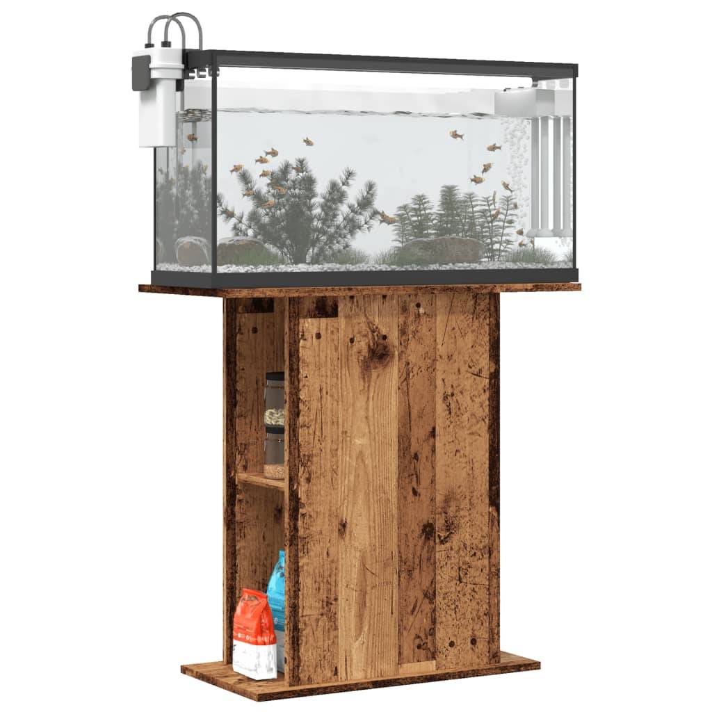 Support pour aquarium Bois Ancien avec Étagères de Rangement 36x75x72,5 cm - ComfortXL Outdoor Living - Image 3
