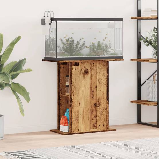 Support pour aquarium Bois Ancien avec Étagères de Rangement 36x75x72,5 cm - ComfortXL Outdoor Living - Image 1