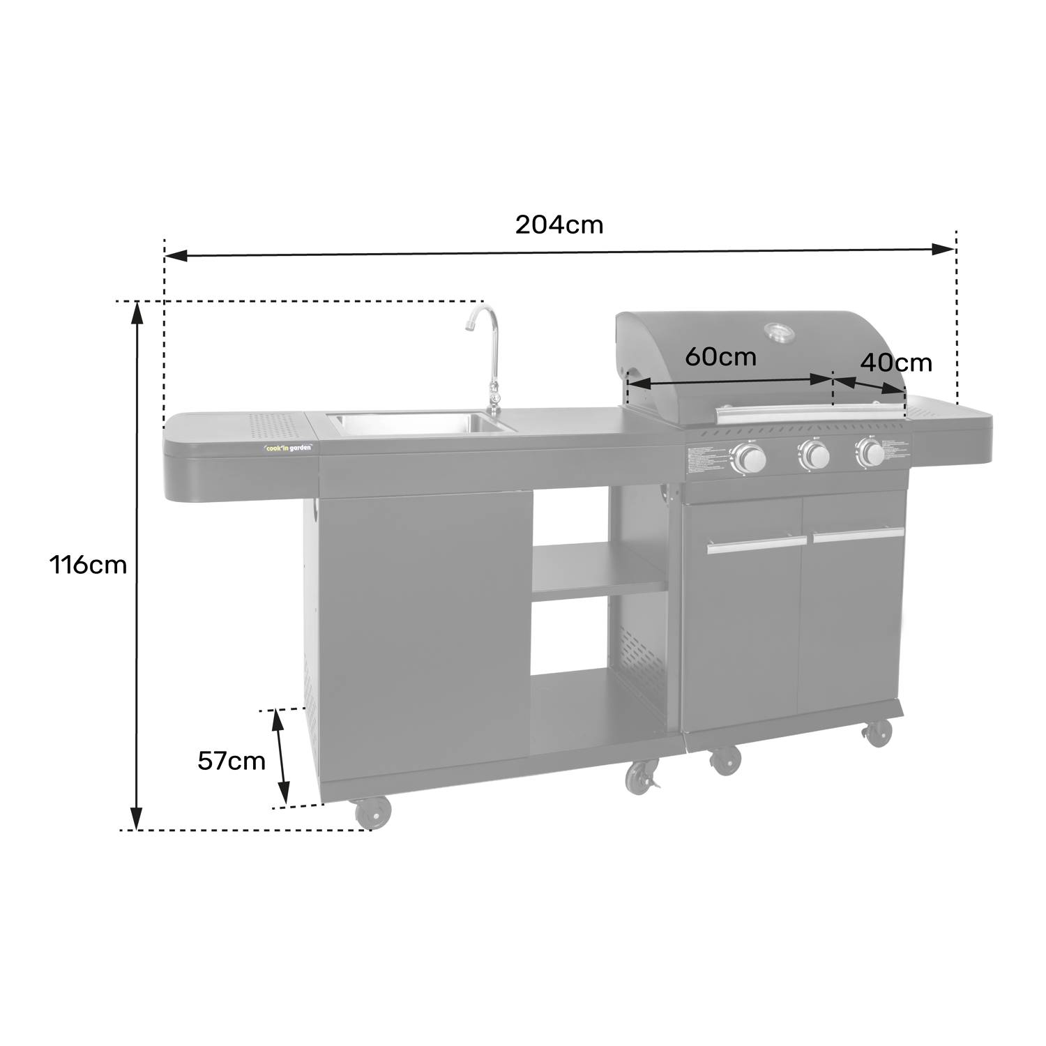 Cuisine extérieure modulable FYRA - 3 brûleurs - COOK'IN GARDEN - Imagen 7