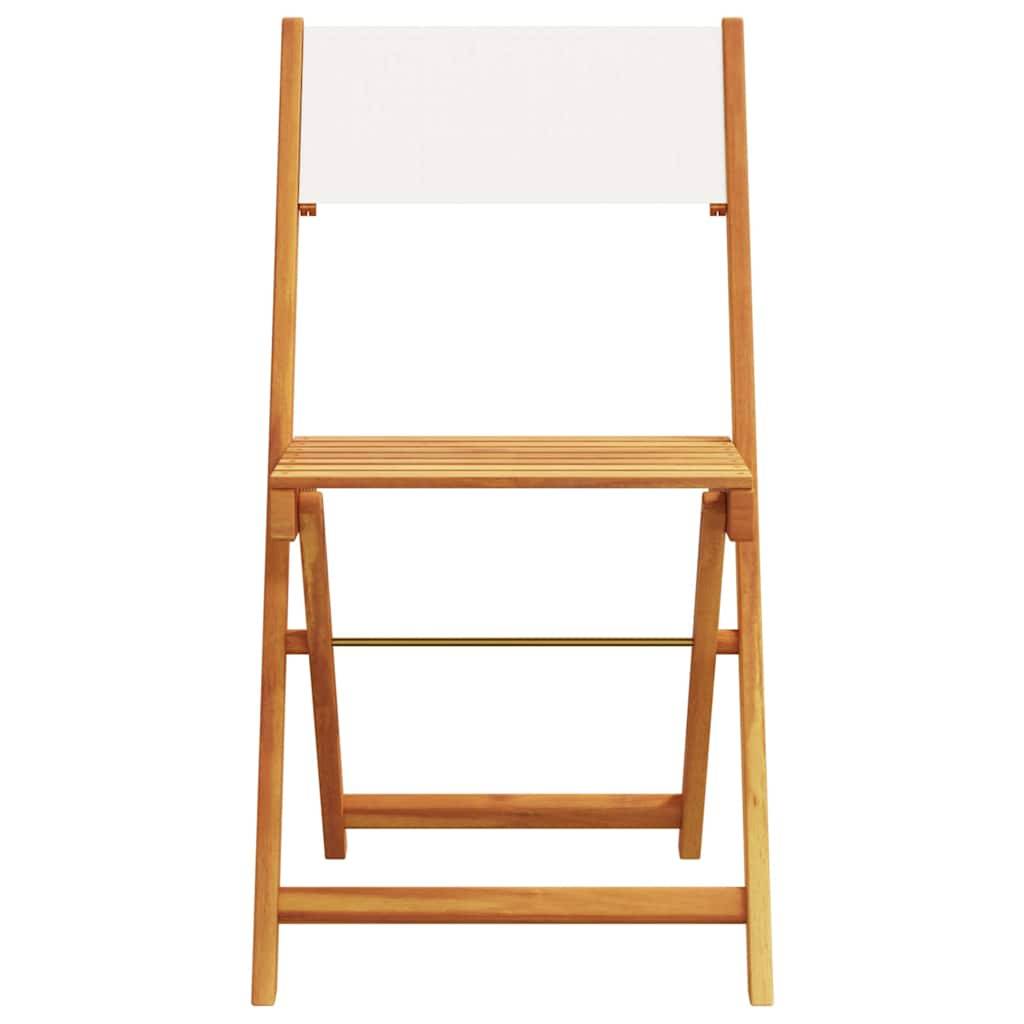 Vidaxl - Ensemble de bistro 3 pcs-Salons de jardin blanc crème tissu et bois massif 954419 - Image 4
