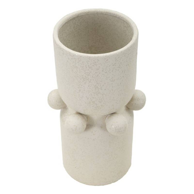 Vase boule en céramique blanche 16x28 cm - Mauro Ferretti - Image 2