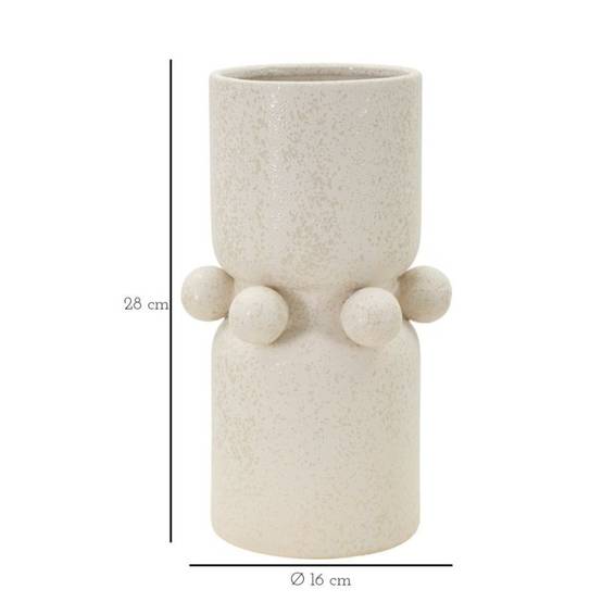 Vase boule en céramique blanche 16x28 cm - Mauro Ferretti - Image 6