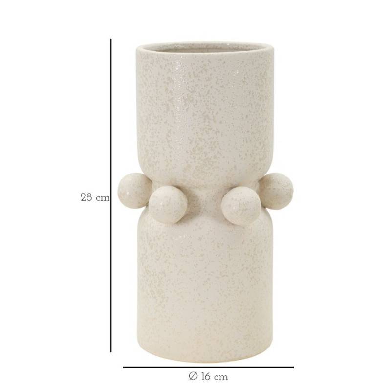 Vase boule en céramique blanche 16x28 cm - Mauro Ferretti - Image 6