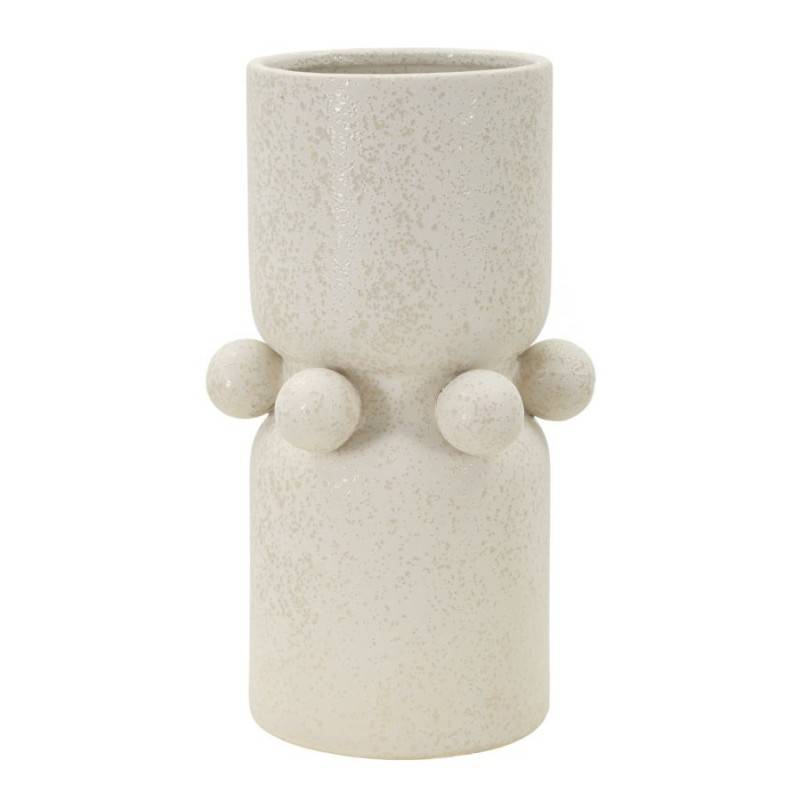Vase boule en céramique blanche 16x28 cm - Mauro Ferretti - Image 1