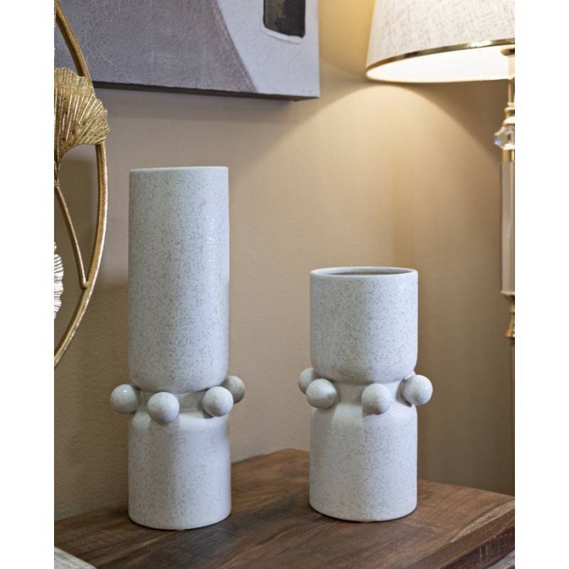 Vase boule en céramique blanche 16x28 cm - Mauro Ferretti - Image 5