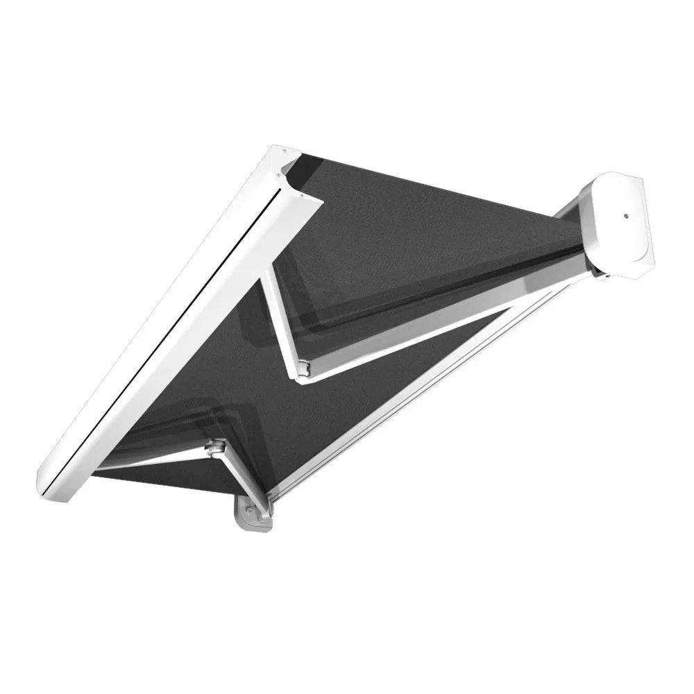 Intersun - Store banne coffre CELESTE 5,00x3,00 M (Motorisé Secours à Télécommande + LED - Blanc - Gris Graphite) - INTERSUN - Imagen 1