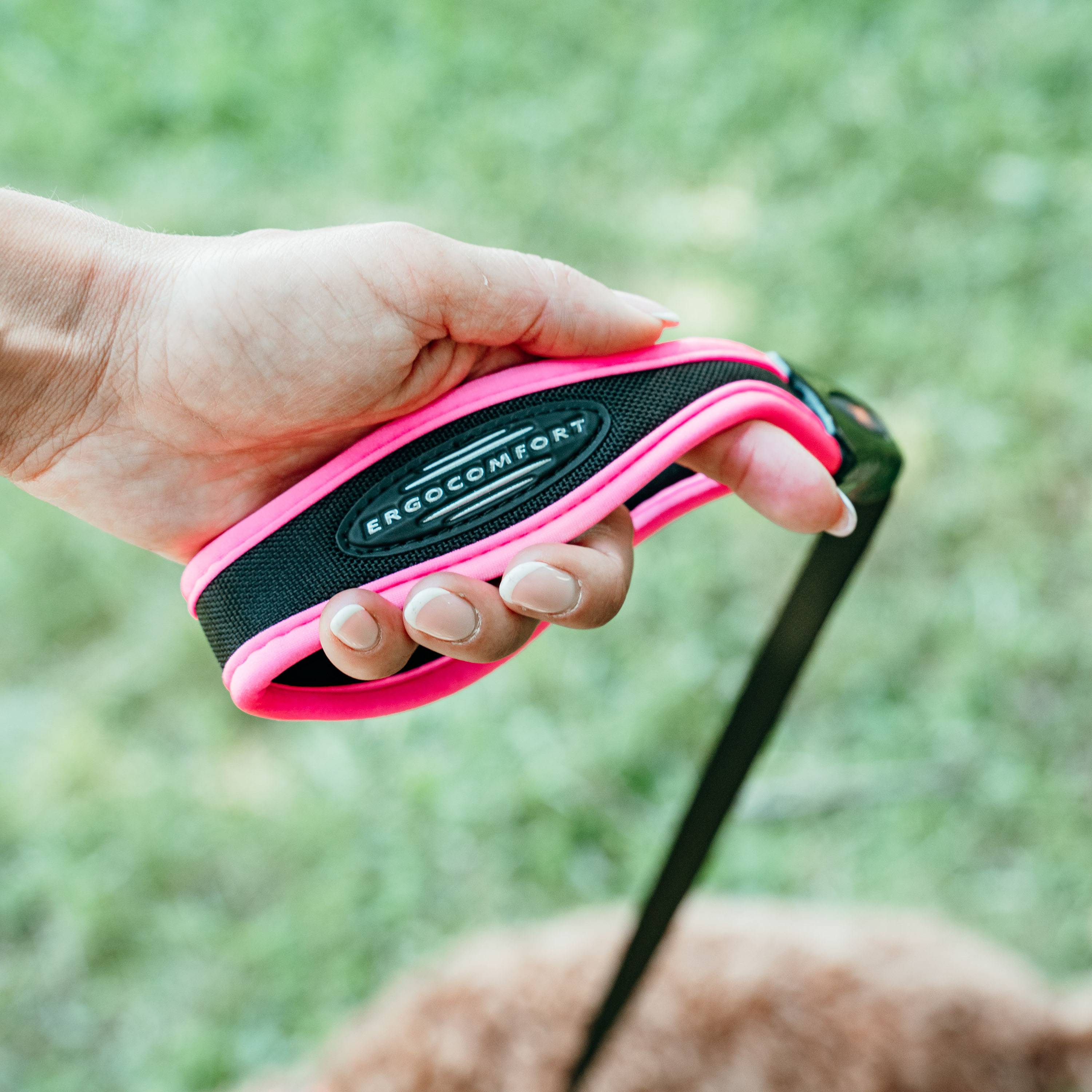 Ferplast - Ferplast laisse pour chien ERGOFLUO, laisse pour petit chien, poignée ergonomique rembourrée, nylon. Taille 120 cm, Rose - Imagen 4