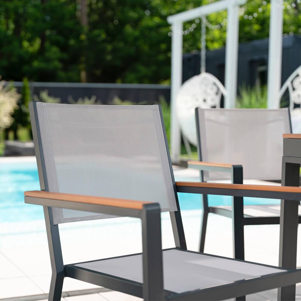 Home Deluxe - HOME DELUXE Ensemble de jardin SIERA SEDIA en aluminium robuste | Meubles de jardin, salon de jardin, table de balcon, meubles de terrasse - Image 7